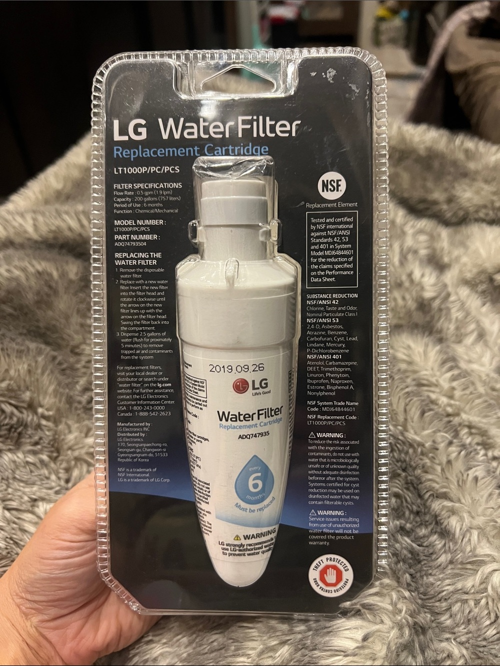 Genuine LG LT1000P Refrigerator Water Filter – New Sealed